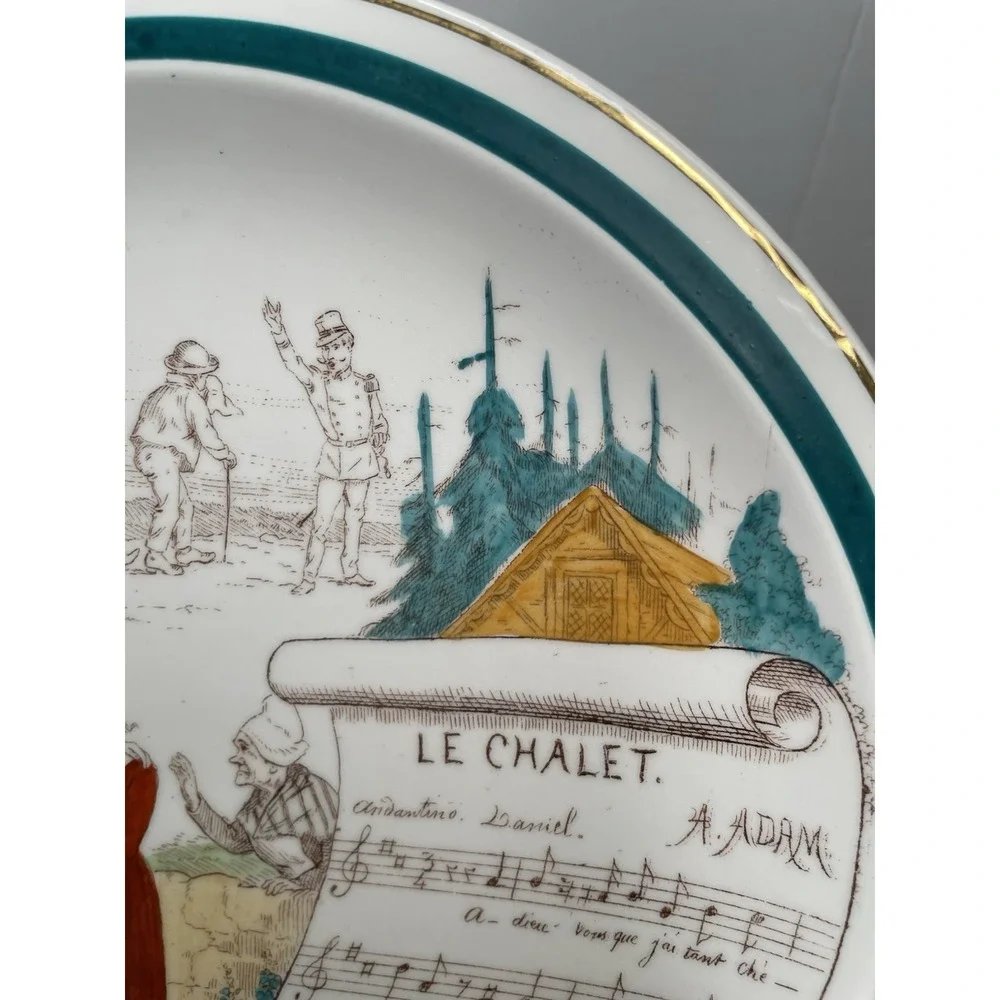 Antique 1880s French Terre de Fer Porcelain No. 4 Signed & Marked Plate See Desc